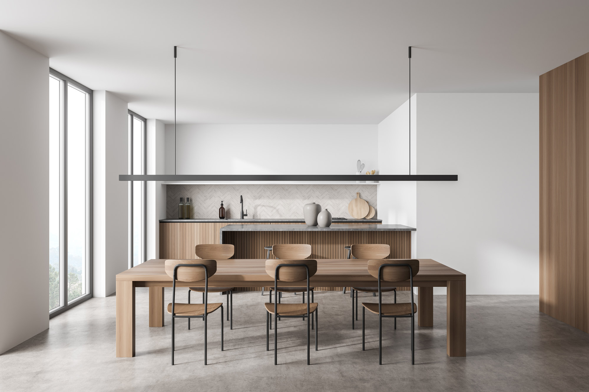 Dining table and chairs